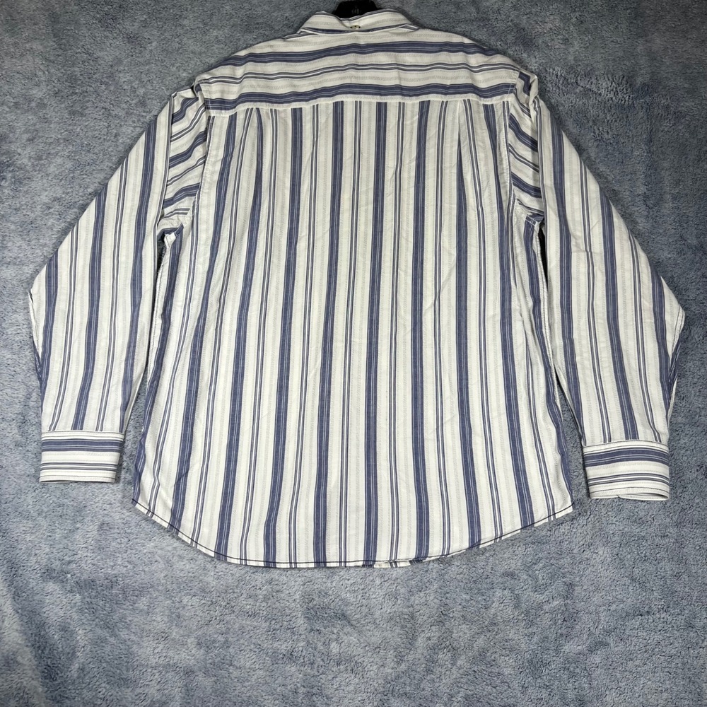 Tommy Bahama Jeans Mens XL Blue White Striped Button Down Shirt Long Sleeve p - Picture 6 of 16